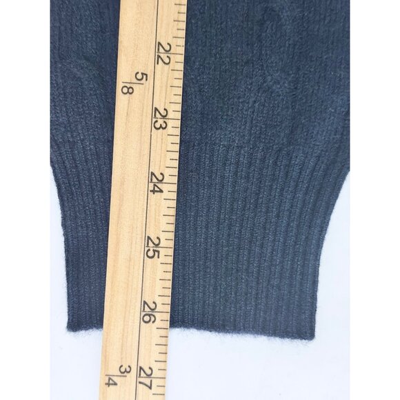 Alan Flusser Wool Blend Cable Knit Sweater Mens XL Navy Blue Preppy - Picture 7 of 7